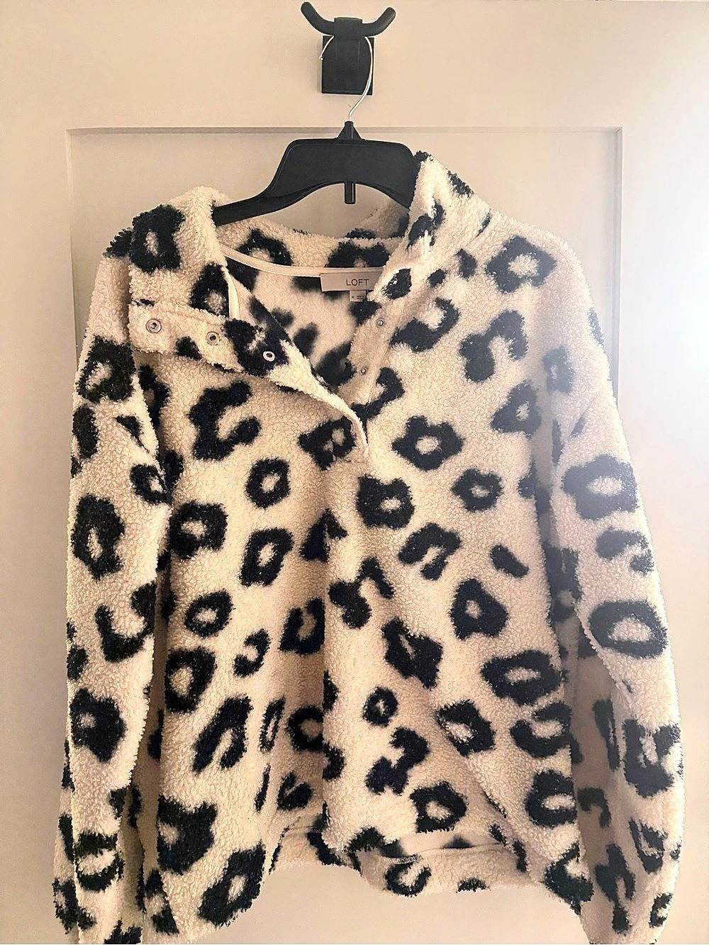 LOFT Leopard Print Teddy Jacket Size Medium